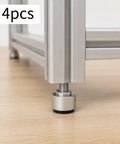 Close-up of Four M8 Thread Adjustable Furniture Levelers Feet Silver Finish Easy Install Detachable Design for stable balance