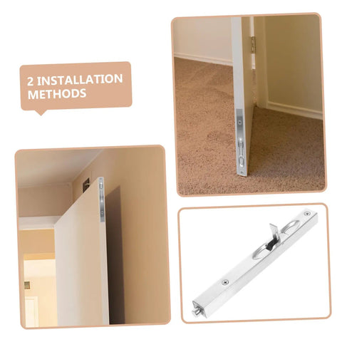 Rock Solid Stainless Steel Flush Bolt Door Latch Lock, Built Tough Rust Resistant Security Bar For French Double And Sliding Doors, No Sweat Concealed Hardware Upgrade Kit