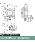 No Sweat Circular Motor Electric Indexer Disc Delivering Rock Solid Angle Adjustment Table With Seamless 360 Degree Hollow Rotary Platform For Daily Shop Hustle motor specifications diagram with measurements.