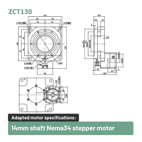 No Sweat Circular Motor Electric Indexer Disc Delivering Rock Solid Angle Adjustment Table With Seamless 360 Degree Hollow Rotary Platform For Daily Shop Hustle motor specifications diagram with measurements.