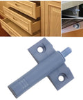 Top Notch Pom Plastic Cabinet Soft Close Damper Buffer With Grey Slam Proof Bump Stop Valves And Hassle Free Mounting Screws For Kitchen Drawers And Wood Cupboards Smooth Quiet Glide Eight Piece Kit close-up of grey soft close damper