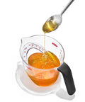 Angled 2 Cup Measuring Cup With Easy Read From Above Measurements pouring liquid, BPA Free Tritan Renew, Soft Non Slip Handle