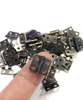 50 Mini Iron Hinges With 200 Screws In Antique Bronze Finish For Wooden Boxes Jewelry Chests And Cabinets DIY Hardware Kit 13x12mm 0.51x0.47in Rust Resistant And Easy Install