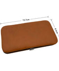 Closed brown leather carrying case for 8 Piece Leather Cutting Tool Set With Sharp Skiving Blades And Comfortable Handles