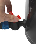 Close-up of hand adjusting valve on Hydroponic Growing System Kit Dope With 5.28 Gallon Deep Water Culture Pump Air Stone And Recirculating Drip Garden