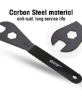 Low Profile Bicycle Spanner Set 2mm Thick For 13mm To 19mm Cone Wrenches Durable Carbon Steel Multi Function Tool For Wheel Hub Axle Nut Install 7 Piece Pro Bike Cone Wrench Kit For Gearheads, image of a carbon steel 16mm bicycle cone wrench with cutout.