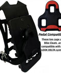 3 In 1 Indoor Cycling Pedals With Look Delta Compatibility, Clips And Cleats Included, Platform Or Toe Clip Modes, shoe cleat view