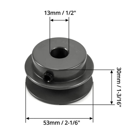 Beefy Cast Iron V Belt Sheave With 2.05 Inch OD And One Half Inch Bore For V Belt Drives Fits 3L 4L A AX Belts Durable Anti Corrosion Pulley Great For Hobbyists And Workshop Upgrades