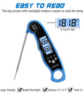 Instant Read Digital Meat Thermometer For Grillin And Smoking With Dual Probe Oven Safe Food Thermometer featuring large backlit display