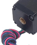 Stepper motor close-up for Heavy Duty 50Mm Stroke Linear Rail Slide Actuator, featuring wiring for smooth operation.