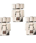 Pack of 3 Heavy Duty Toggle Catch Lock Tough As Nails With Positive Hold Drawbolt Latch 1.6 Inch Satin Nickel Hasp Clasp shown