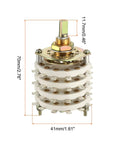 Heavy Duty Band Selector Rotary Switch 4P8T Four Pole Eight Position Four Deck For Radio TV And Industrial Machine Control Units 36 Pins Multi Pole Multi Throw Switch, 70mm x 41mm