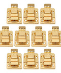 Gold Finish Stainless Steel Toggle Latch Kit 10 Pack For Boxes Jewelry Boxes Suitcases And Lids arranged in two rows