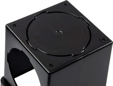 Black 9 Inch square catch basin from Square Catch Basin Drainage Kit for Lawns and Landscaping, featuring two opening design.