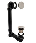 12 Inch And 4 Inch Bath Waste And Overflow Assembly With Tip-Toe Drain Plug And Illusionary Faceplate, Sch 40 ABS Pipe, Satin Nickel Finish
