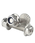 Cross Flange M6 Hex Bolts With Serrated Flange Heads And Anti Loosening Nuts Kit, 20 Sets, Stainless Steel Fasteners