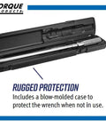 Three Eighths Inch Drive Adjustable Click Torque Wrench With Micrometer in protective case, ideal for automotive work