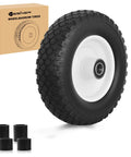 Flat Free 4.10/3.50-6 Replacement 12 Inch Wheel With 1 In. Axle Bore For Wheelbarrows Gorilla Carts Hand Trucks And Utility Carts