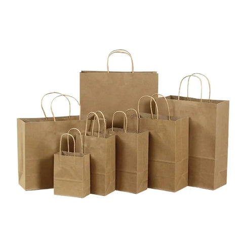 Brown Kraft Paper Bags With Handles Bulk 50 Pack For Small Businesses Shop Ready Eco Friendly Shopping Gift Bags 42x31x13 Cm Sturdy