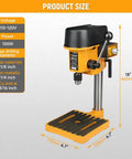Variable Speed Mini Benchtop Drill Press With One Quarter Inch Keyed Chuck And 170mm Work Table 23mm Spindle Travel For Wood Metal Plastic And DIY Projects A Real Workhorse For Precise Drilling