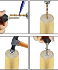 Process of installing Heavy Duty Adjustable Furniture Leveling Feet Rock Solid Swivel Stands With Machine Screws on wood.