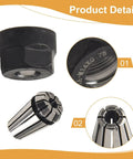 ER11 Spring Collet and Nut Kit for CNC Milling and Engraving Machines, High Accuracy Clamping Solution, detailed product view