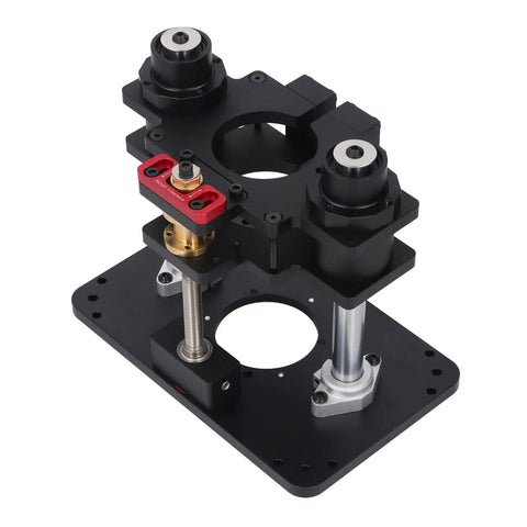 Hefty Electric Router Lift System 65 Mm Table Mount aluminum alloy construction with height adjustment for woodworking.