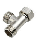 Tough And Slick T Adapter Diverter Valve For Bidet Sprayer And Shower Splitter with solid brass construction, G half inch threaded fittings.