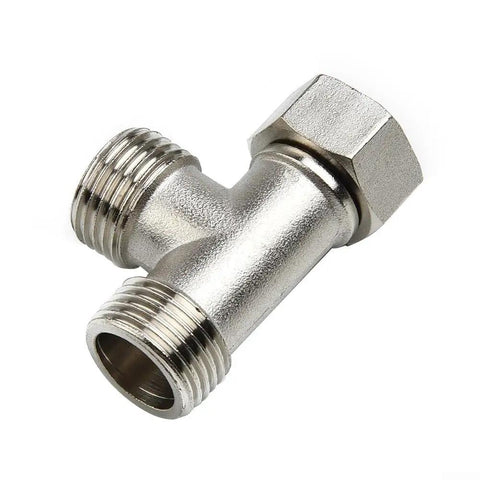 Tough And Slick T Adapter Diverter Valve For Bidet Sprayer And Shower Splitter with solid brass construction, G half inch threaded fittings.
