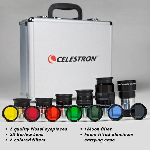 NexStar 8SE Computerized Telescope Bundle With 8-Inch Schmidt-Cassegrain Optics eyepiece and filter kit in aluminum case