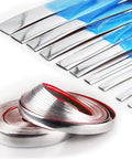 Automotive chrome silver molding trim strips, 16 ft length, universal bumper/window/door decorative trim