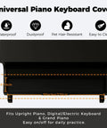 Beefed Up 1.8mm Faux Leather Keyboard Cover For 88 Keys Piano Waterproof Dustproof Pet Hair Resistant Protector dimensions