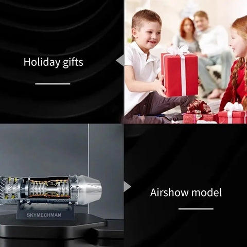 1 To 18 Scale Turbofan Engine Model Kit With Functional Jet Engine And 3D Printed Components Plus LED Light For Ultra Realistic Aircraft Simulation And STEM Education 50 Piece Set on display