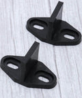 Set Of Two Sliding Barn Door Floor Guides - Adjustable Bottom Mount, Heavy Duty Floor Guides With Screws In Black Finish, top view