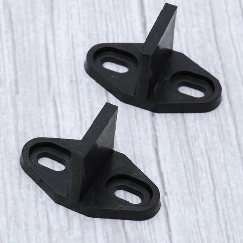 Set Of Two Sliding Barn Door Floor Guides - Adjustable Bottom Mount, Heavy Duty Floor Guides With Screws In Black Finish, top view