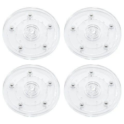 Clear 4 Inch Acrylic Lazy Susan Turntable Organizer Set with 4 Bearings for Spices Pantry Kitchen Table Cake Stand and Home Storage Round