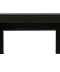 Front view of an Adjustable Gaming Computer Desk With Dual Storage Drawers And Smooth Height Control, 47.32in wide, black finish.