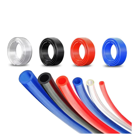Hella Durable Pneumatic Air Hose Pipe For Compressors Transparent Pu Tubing in multiple colors and sizes, perfect for job sites.