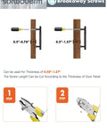 Image showing installation process for breakaway screws with adjustable length for cabinet handles, used for Five Pack Oil Rubbed Bronze Knurled Cabinet Handles With 3.78 Inch Center To Center 96mm Hole Spacing Solid Zinc Alloy Construction For Durability And Corrosion Resistance Ideal Kitchen Cabinets Drawers Cupboards Dresser Hardware Pulls.