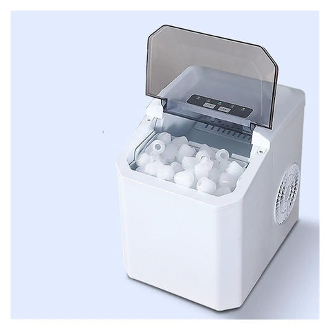 High Performance Countertop Ice Maker Portable With Built In Storage Bin For Rapid Ice Cubes Kitchen showing ice cubes inside.