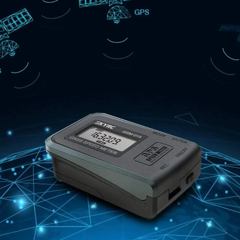 High Precision GNSS GPS Speed Meter for RC Drones and FPV Quads, compact design with digital display, tracks top speed