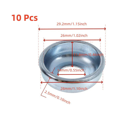 10 Pack Front And Rear Wheel Bearing Hub Cups For Straight Pull Universal Mountain Road Bike 26mm Inner 29.2mm Outer 11.8mm Height