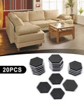 Total Game Changer 20 Pack Heavy Duty Furniture Sliders For Smooth Carpet Moves displayed with a couch and coffee table.