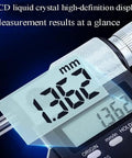 Digital Outside Micrometer With 0.001mm Accuracy showing LCD display on stainless steel body, inch and metric tool.