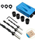 Pocket Hole Jig Kit 14 Piece Set With 15 Degree Dowel Drill, 6/8/10mm Drive Adapters, Pro Grade Woodworking Joinery Guide shown