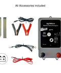 Dual Power Electric Fence Energizer For 20 Acre Pastures 2 In 1 Design Runs On Battery Or AC Power 10000 Volt Pulse accessories