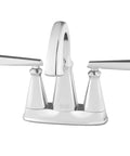 Edgemere Centerset Two Handle Chrome Bathroom Faucet For Your Sink Stylish Drip Free Performance With Brass Spout And Lifetime Durability Ideal Upgrade For Any Bathroom, brass spout, two metal handles