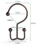 12 Pack Bronze Shower Curtain Rings Heavy Duty Rust Proof Anti Corrosion Metal Hooks With Double Glide For Curtain And Liner Smooth Sliding
