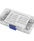 45 Piece M10x1 Brass Zerk Grease Nipple Fitting Kit For Hot Air Guns And Maintenance Tasks in plastic box with labeled sections