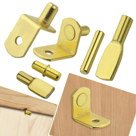 Heavy Duty Shelf Pin Set 120 Pcs 4 Styles Nickel Plated Iron Shelf Pegs For Wardrobe Cabinets Bookshelves And Office Wood Shelving